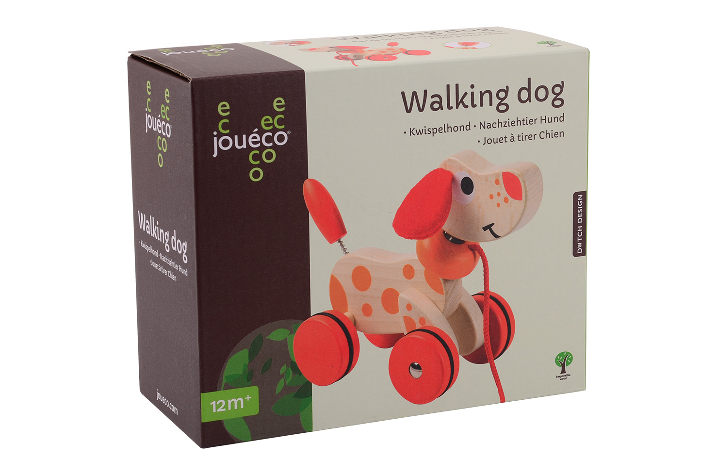 Wooden wagging puppy