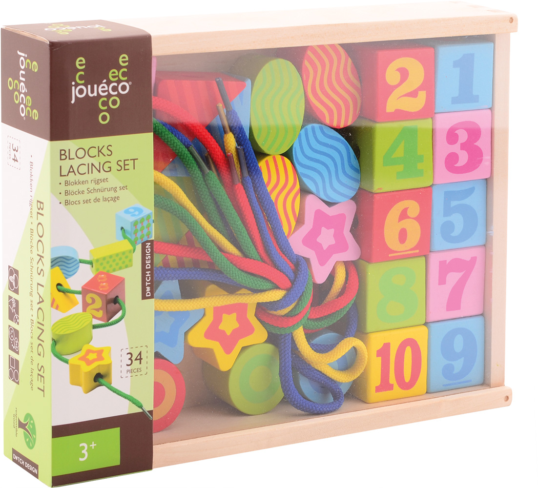 Blokken rijgset in bewaardoos