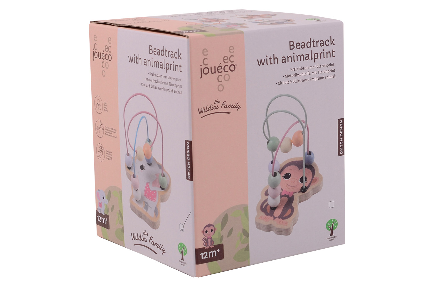 The Wildies Family Beadtrack with animalprint, 4 assorted