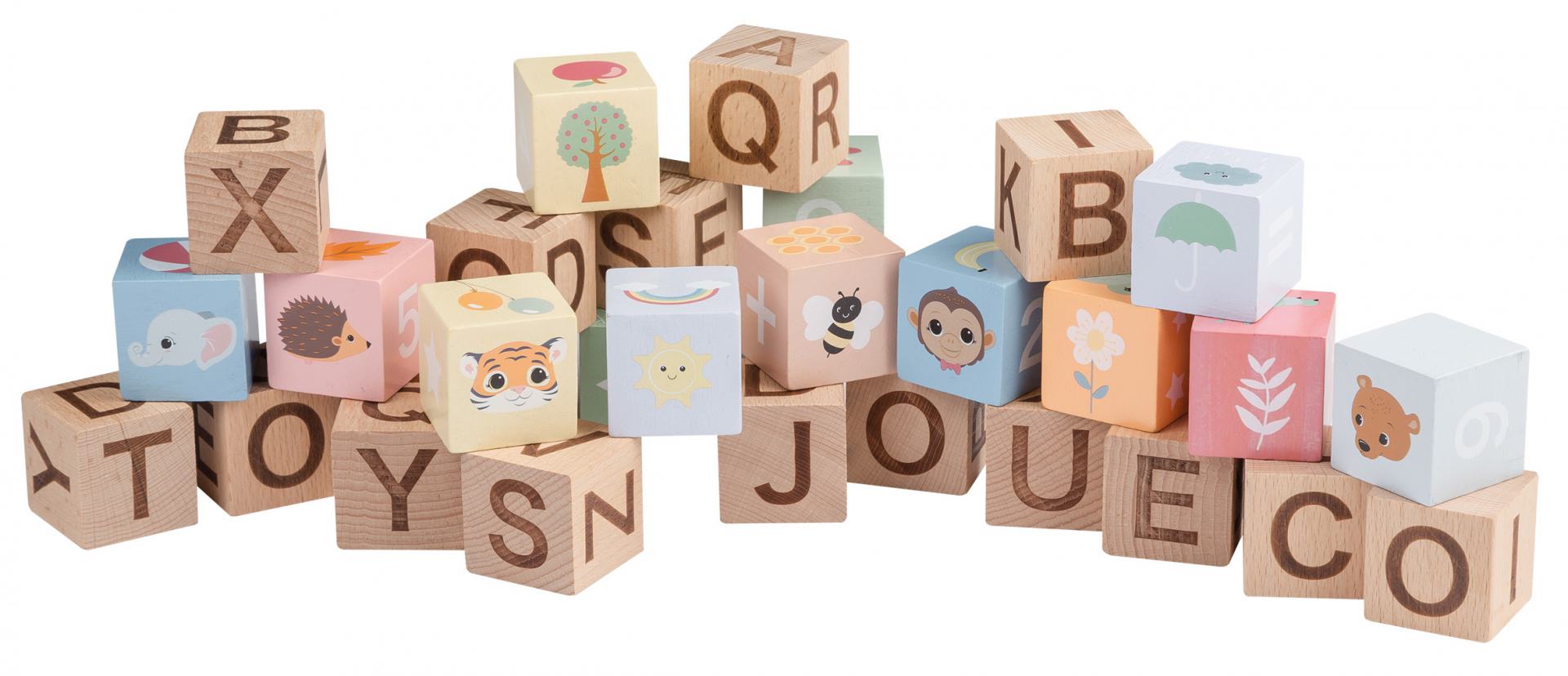 The Wildies Family Blocs d'alphabet avec sac