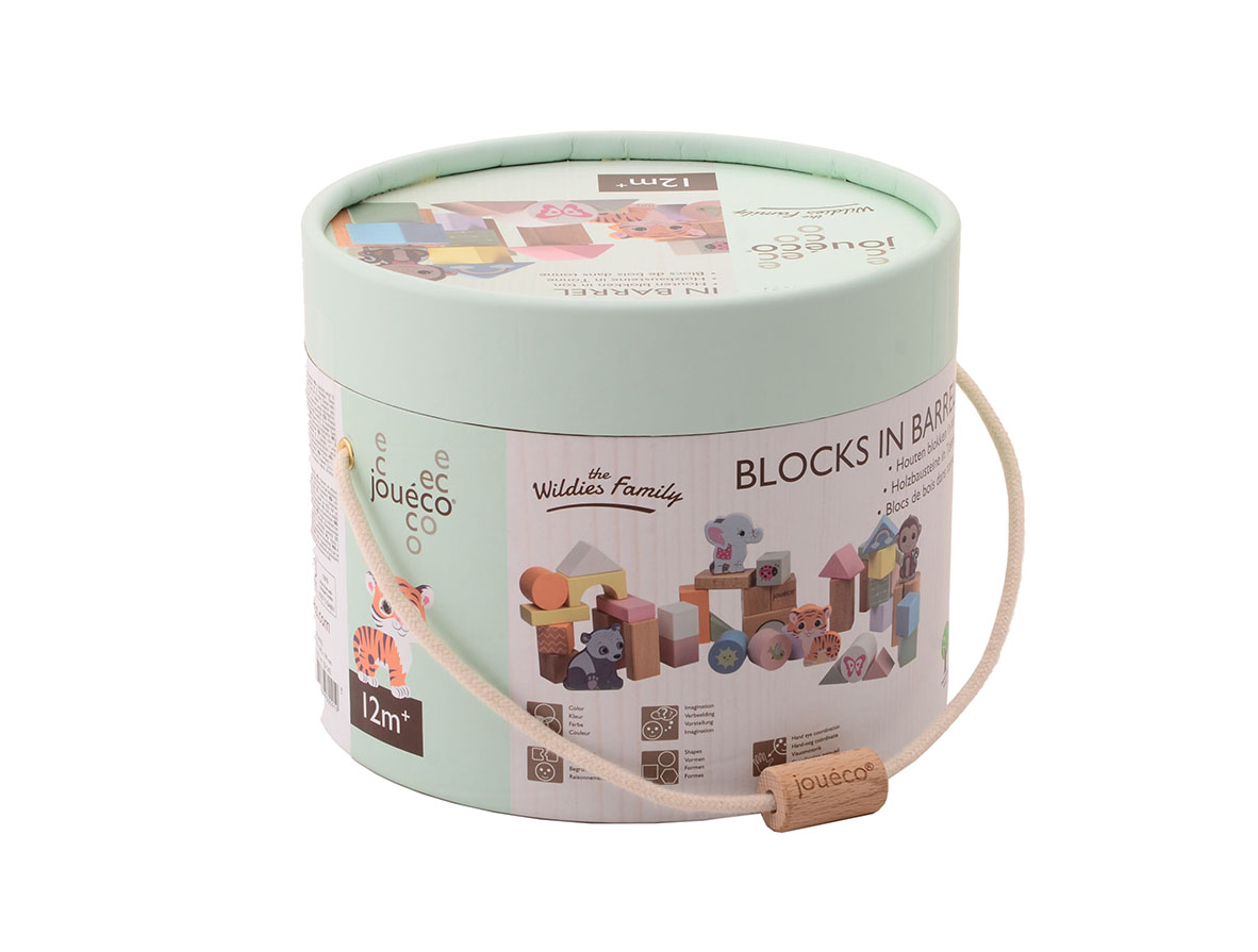 The Wildies Family Blocs de bois dans tonne 50 pièces