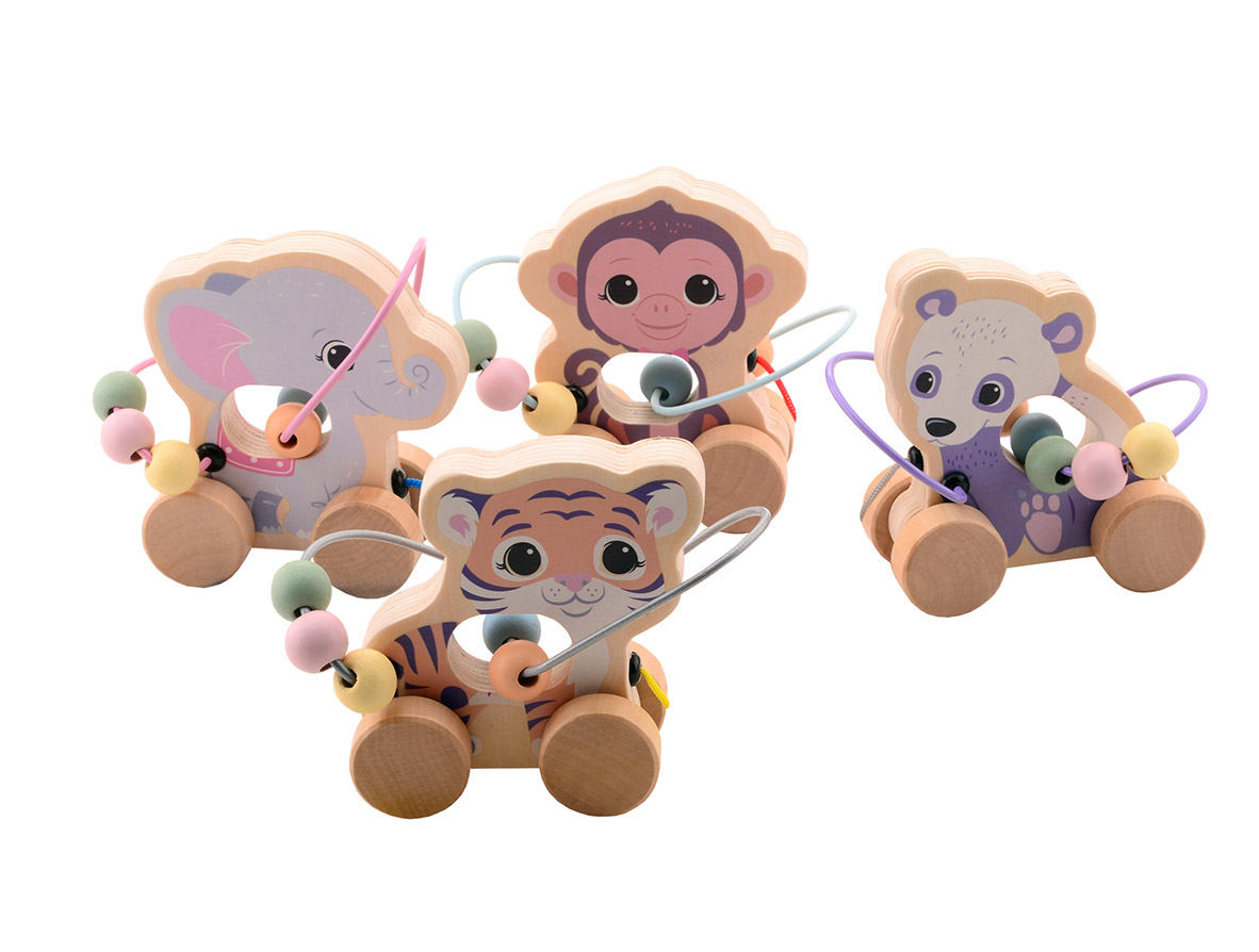 The Wildies Family Rollende dieren met kralenbaan