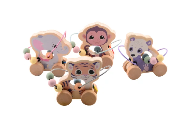 The Wildies Family Rollende dieren met kralenbaan