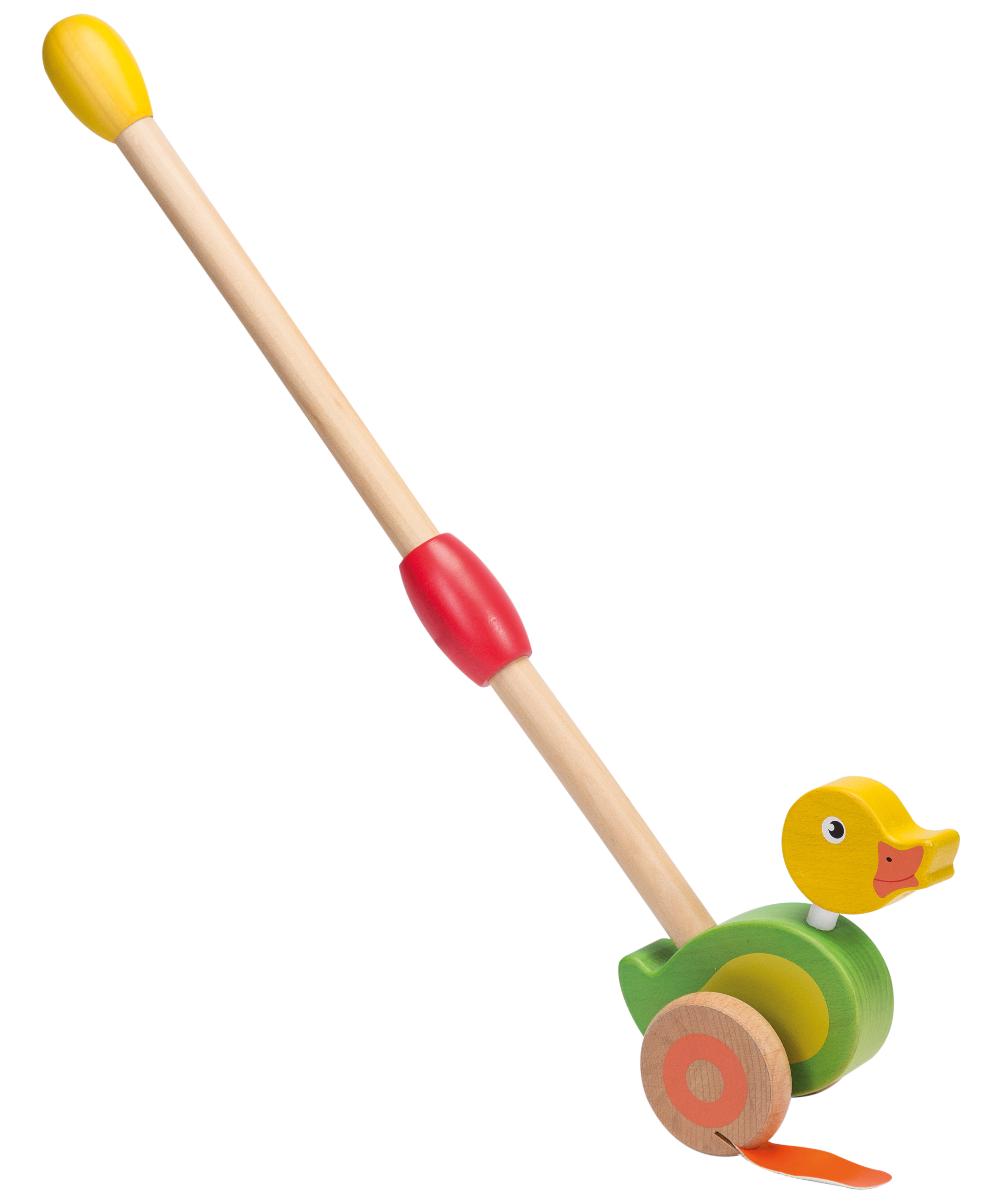 wooden duck toy on a stick