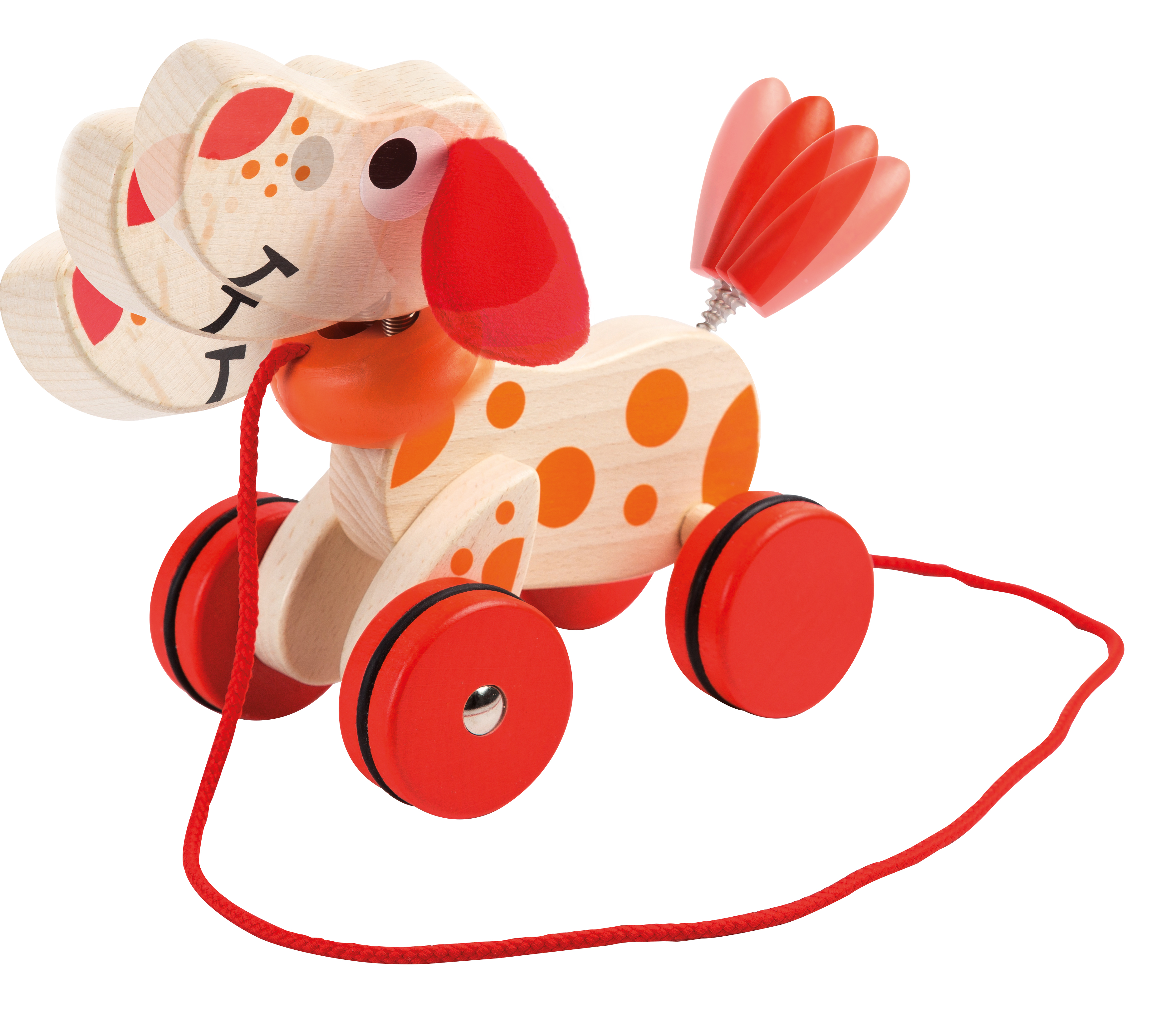 Wooden wagging puppy