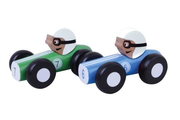 Wooden racing cars in box 3 assorted