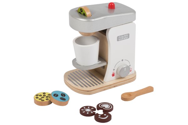 Wooden coffeemachine with accessories
